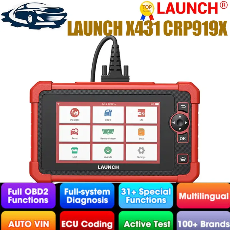 

New LAUNCH X431 CRP919X OBD2 Scanner Automotive Diagnostic Tools Car CANFD DOIP ECU Coding OBDII Professional Scan Free Shpping