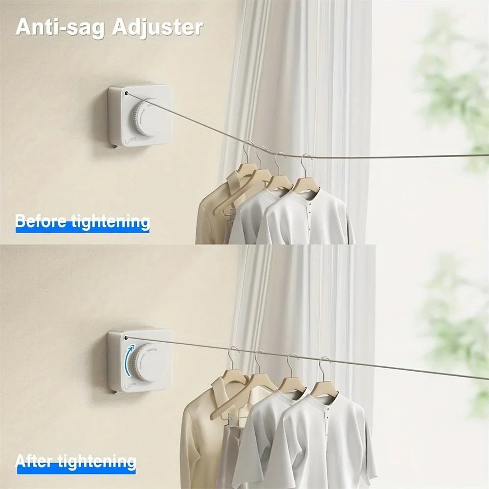 1 Piece Retractable Clothesline Retractable Heavy-duty Clothing Drying Line Suitable For Multiple Scenes Home Accessory