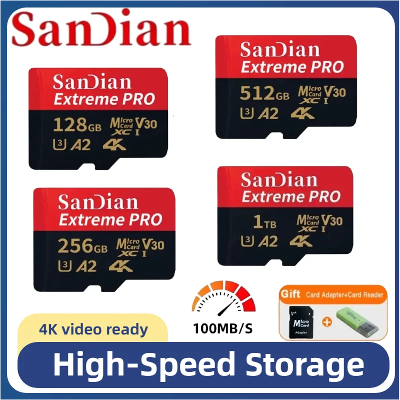 

Original 2026 New U3 High Speed Micro TF SD Card 128GB 256GB 512GB 1TB Portable Memory Card for Phone Camera and Mac Device