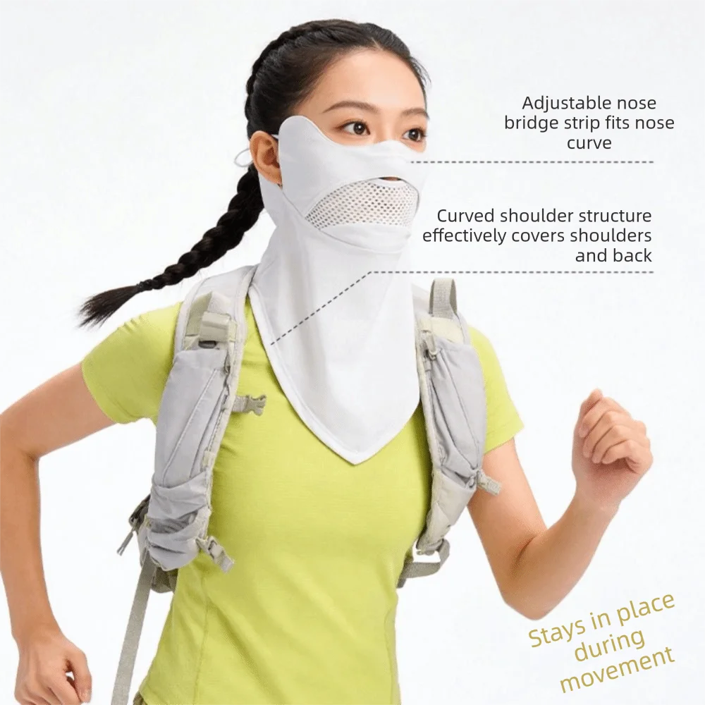 Elastic Summer Ice Silk Mask Breathable Neck Anti UV Sunscreen Mask UV Protection Thin Face Gini Mask Outdoor