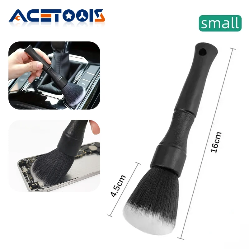 

Ultra-Soft Car Detailing Brush Soft Auto Interior Detail Brush Synthetic Boars Hair for Cars Seat Leather Phones PCB Cleaning
