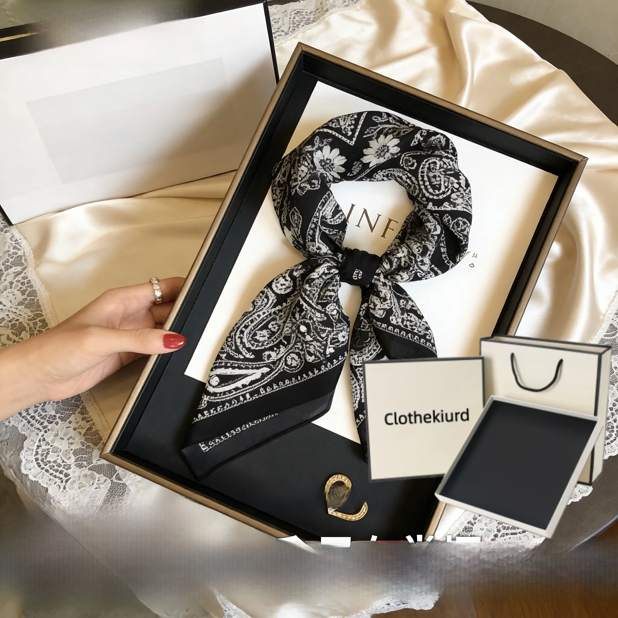 authentic-silk-scarf-clotheklurd-women's-faion-accory-versatile-waist-nut-square-summer-new-sle-korean-sle-plant-flo