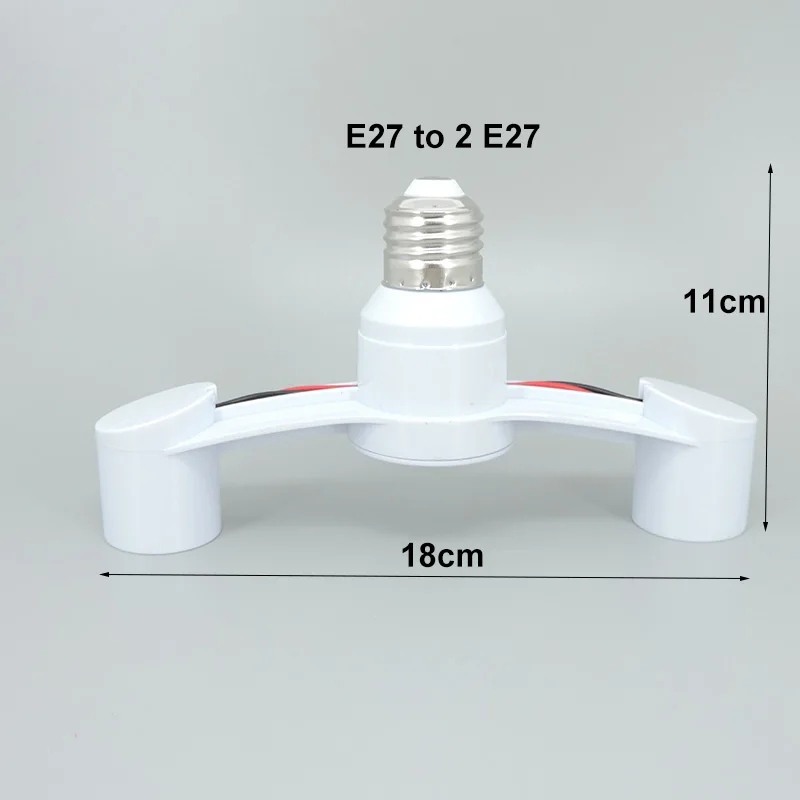 AC E27 to 2 e27 Heads Splitter led light bulb base Converter Socket Holder power Adapter Lamp Base Extended Light LED Lamp