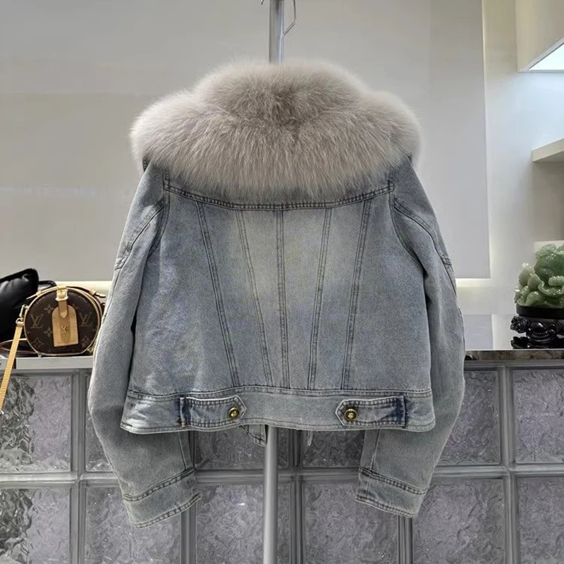 Winter Warm Women Suede Faux Fur Jacket Streetwear Female Moto Biker Parka Loose Thick Coat Fashion Autumn Winter Outwear