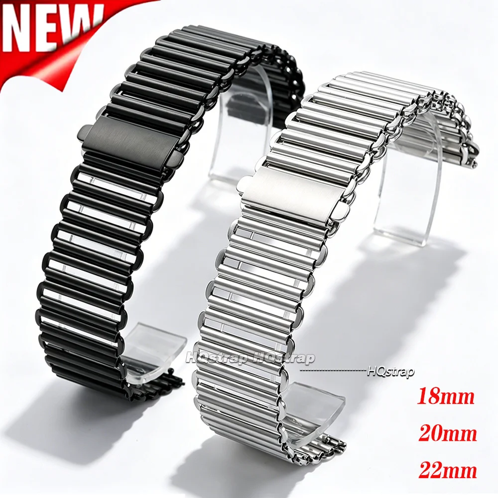 316L Stainless Steel Watch Strap 18mm 20mm 22mm Bonklip Bracelet for Rolex for Omega Universal Wristband Business Metal Band