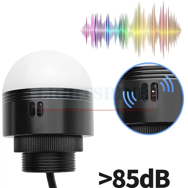 Luz Led de señal hemisférica integrada de tres colores, equipo de máquina herramienta, lámpara de alarma de advertencia, 12v, resistente al agua, 24v, D50mm, M30