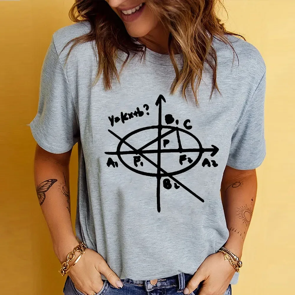 Women's Casual Fashion Summer T-Shirts Funny Valentine Math Tee,Print Crew Neck T-shirt, Tops,Math Graph Tshirt Women's Clothing