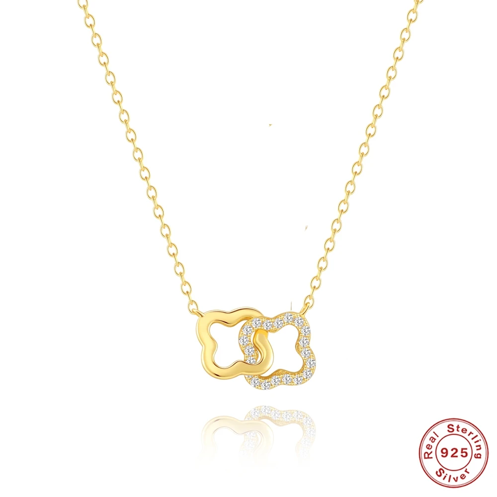 

AIDE, ожерелье из стерлингового серебра 925 пробы, золотое ожерелье для женщин, ожерелье с бантом, ожерелье на удачу, милый кулон, колье-цепочки для женщин, ювелирные изделия