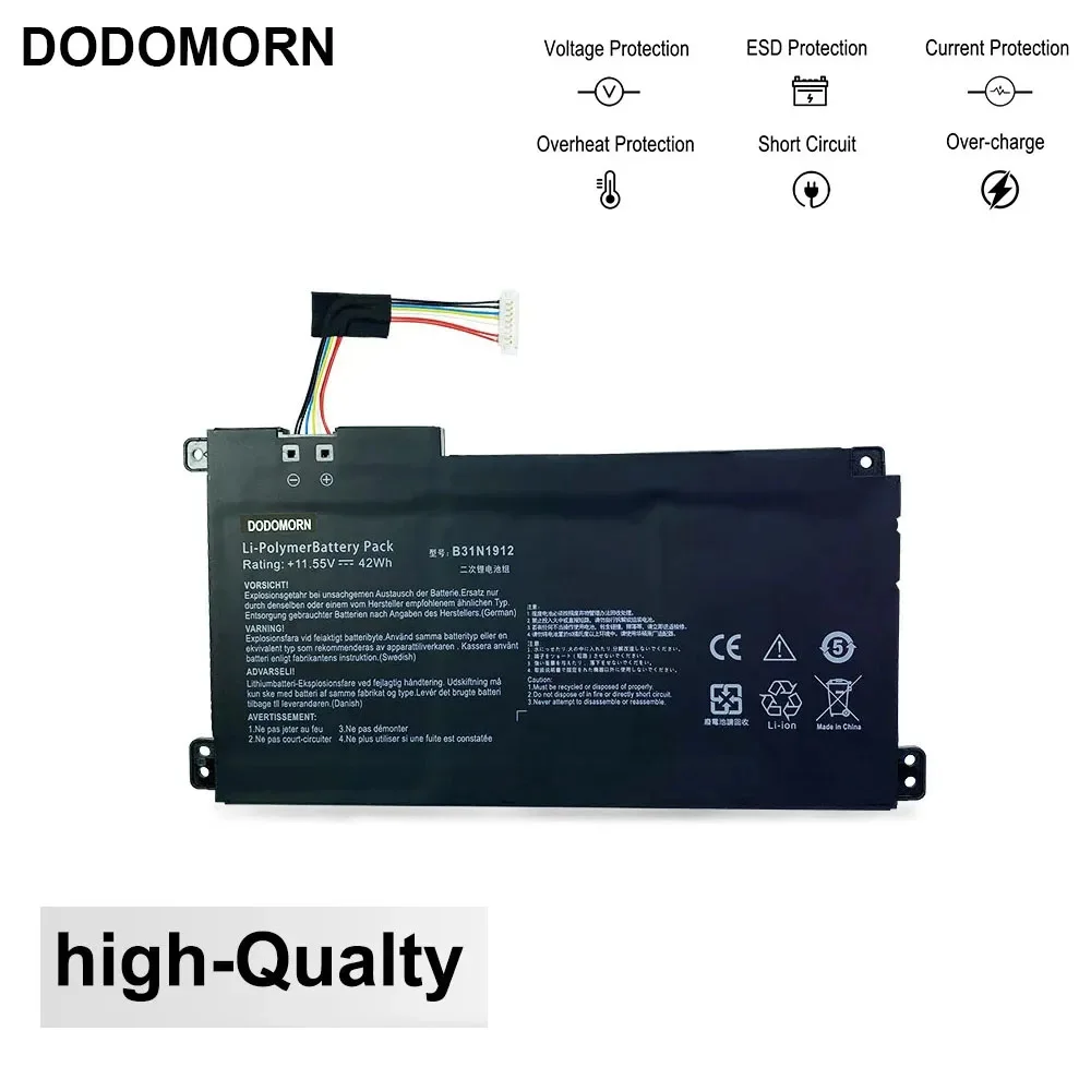 DODOMORN C31N1912 B31N1912 Laptop Battery For Asus VivoBook 14 E410MA-EK018TS EK026TS BV162T F414MA E510MA Series 11.55V 42Wh