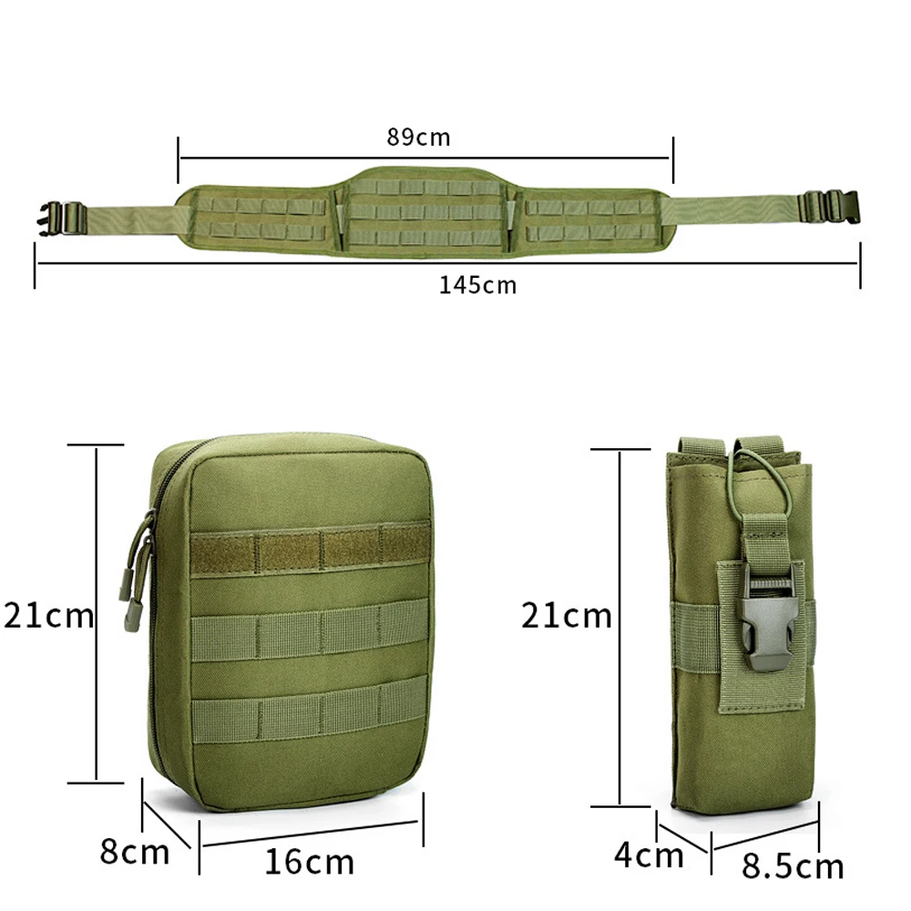 Bolsa de Cintura Tática, Molle, Multi Funcional, Ao Ar Livre, Camping, Caminhadas, Caça, Acessórios de Tiro, Equipamento Belt Pouch