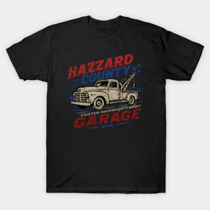 Retro Dukes of Hazzard Vintage Hazzard County Racing Graphic T-Shirt General Lee 01 Muscle Car Tee Classic 80s TV Fan Gift Top