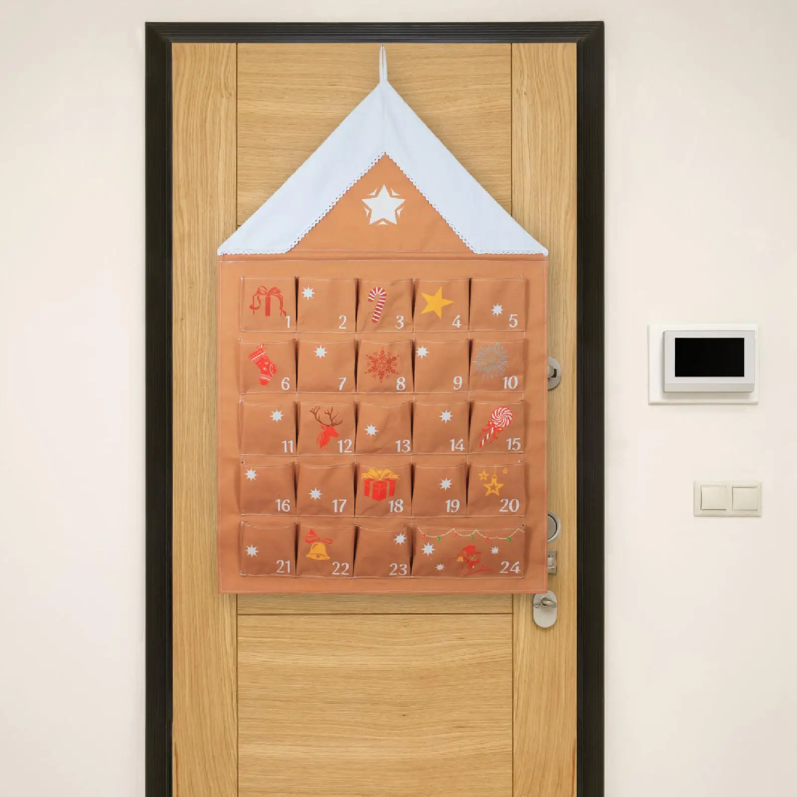 

Новогодний адвент-календарь: настенный органайзер-мешок для хранения, для вечеринок, офиса, семьи, друзей, шкафа, украшений, двери, ванной комнаты