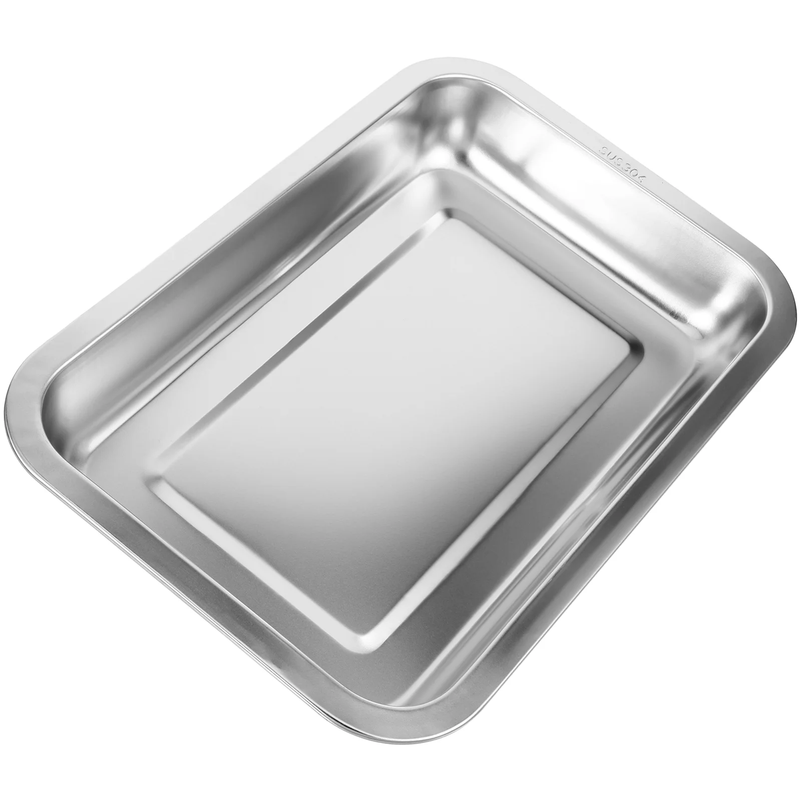 Caja de arena para gatos de acero inoxidable, bandeja para aperitivos, inodoro doméstico poco profundo para conejos, alimentador limpio para gatitos