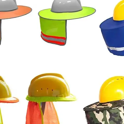 الصيف الشمس الظل سلامة قبعة صلبة الرقبة درع الخوذ عاكس قبعة حافة غطاء تغليف عاكس لعمال البناء #1