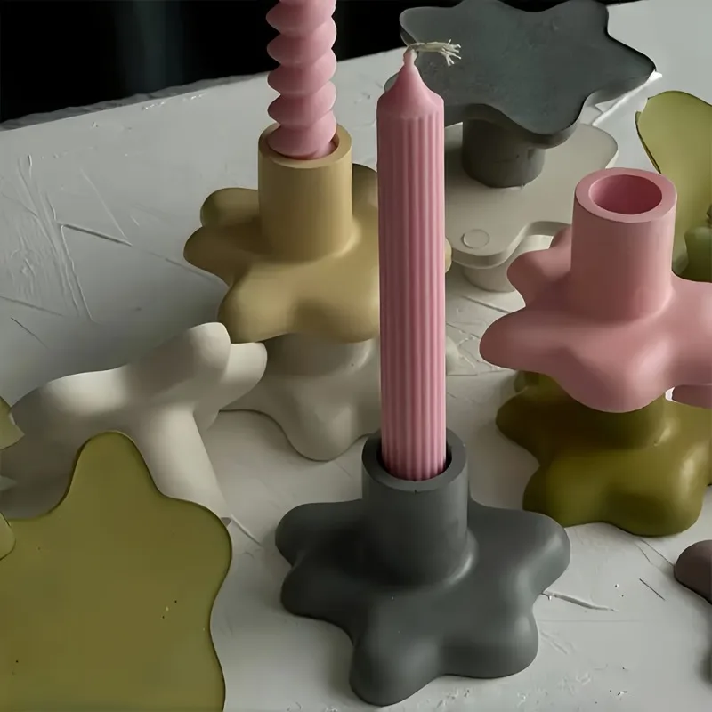 Candle silicone mold, water splash base cylindrical silicone mold, plaster drop glue desktop decoration mold