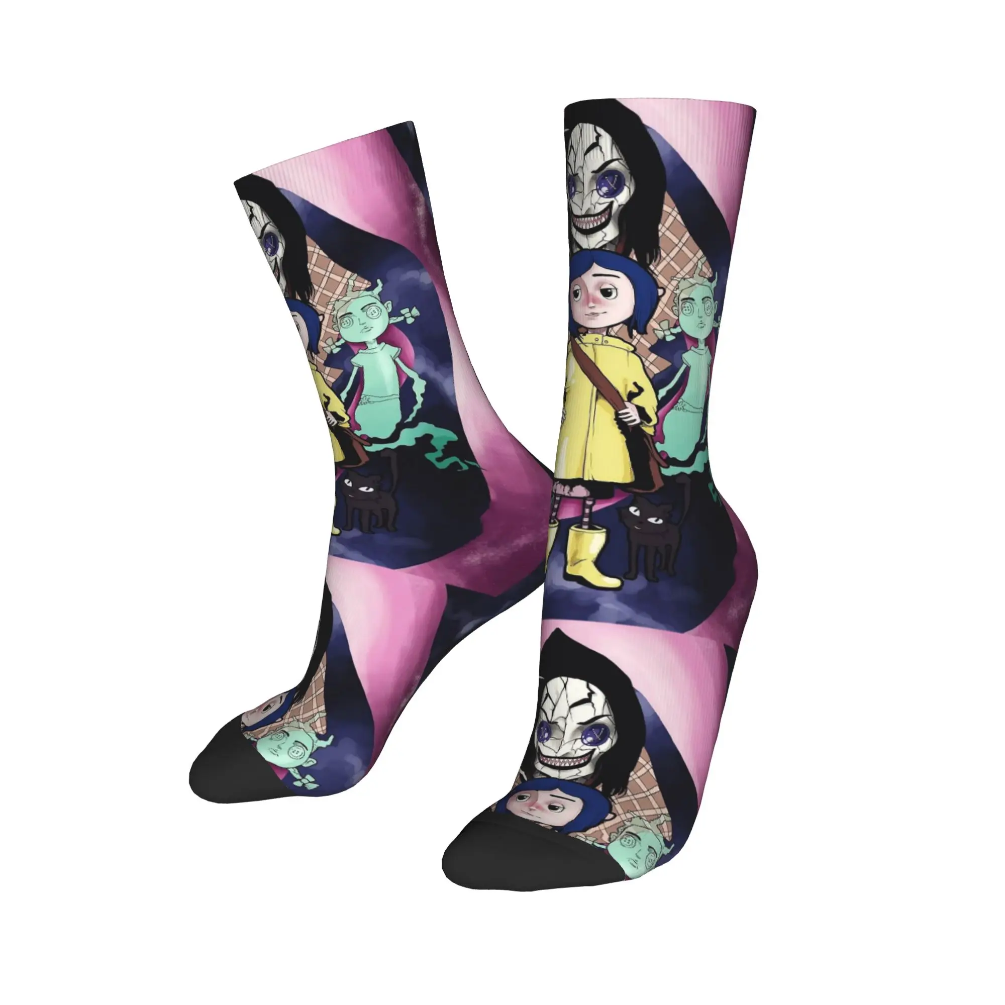 

Носки Coralines для мужчин и женщин, забавные секретные дверные носки, новинка, весна, лето, осень, зима, средние чулки-трубы, подарок,