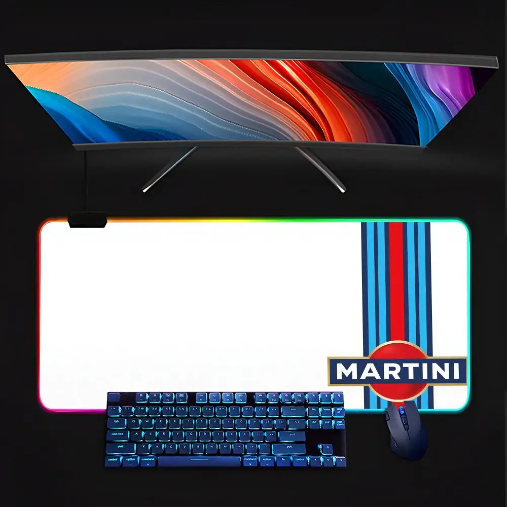 M-Martinis R-RacingES car Mouse Pad RGB Pc Gamer Keyboard LED Glowing  Rubber Gaming Computer Mause pads Cute Cartoon Gaming Com