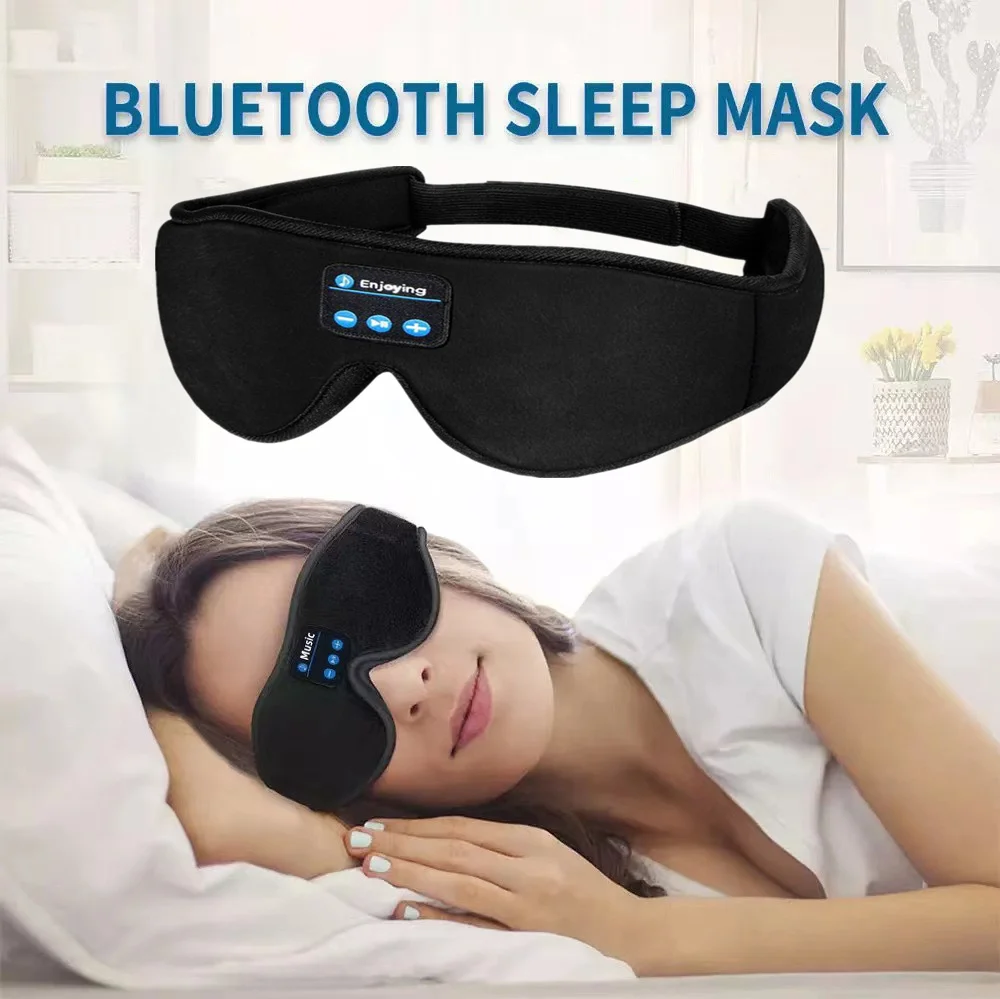 

Bluetooth-наушники для сна с шумоподавлением, 3D маска для глаз, беспроводные повязки на голову для путешествий, мягкие эластичные удобные музыкальные наушники