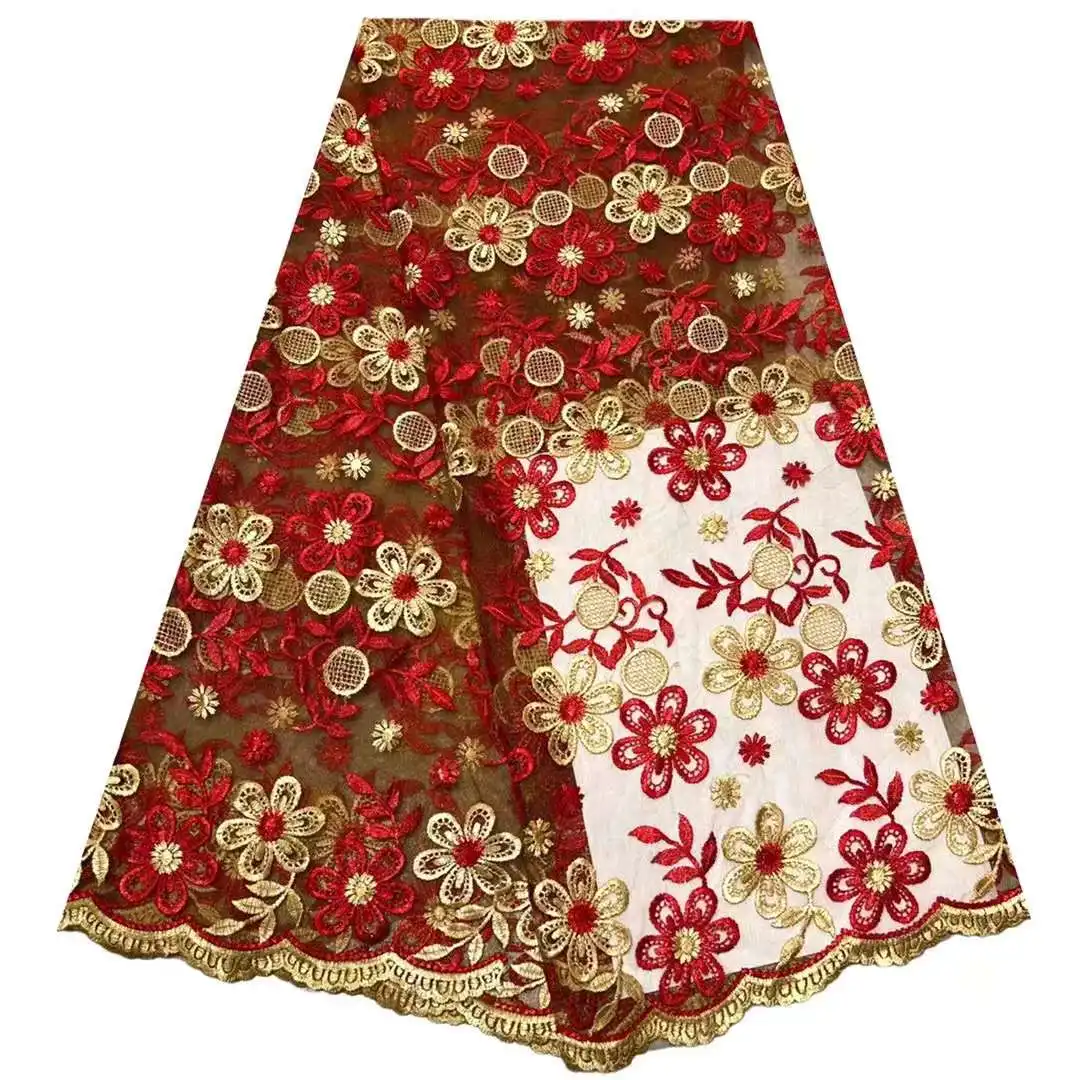 Tela de encaje de malla bordada suave para vestidos de noche de fiesta, clásico, delicado, elegante, Austria, 5 yardas, último 2024, NN1838_R