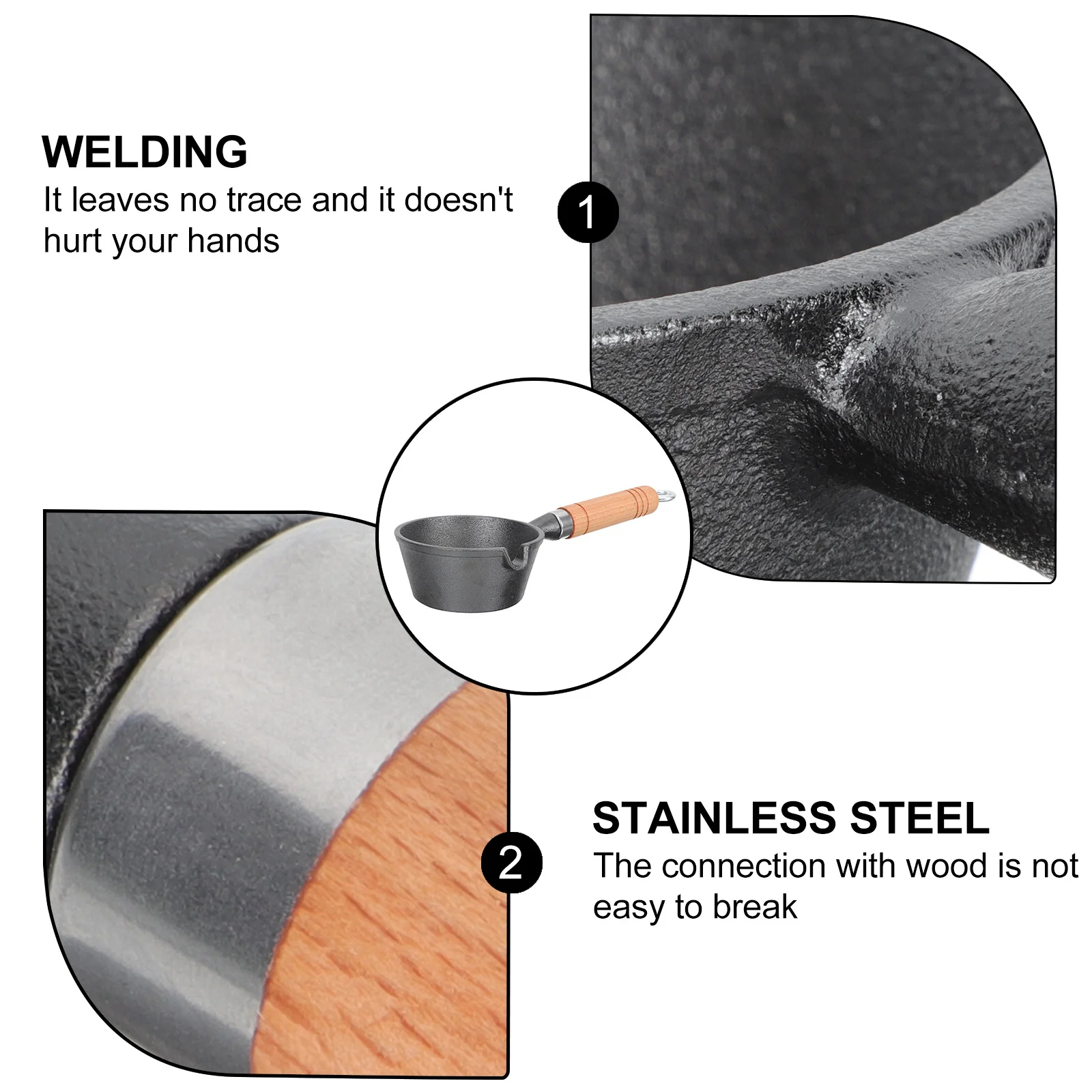 

Mini Iron Pan Small Oil Heating Cookware For Camping Hiking Picnic Lightweight Non-Stick Egg Frying Pan Multi-Functional