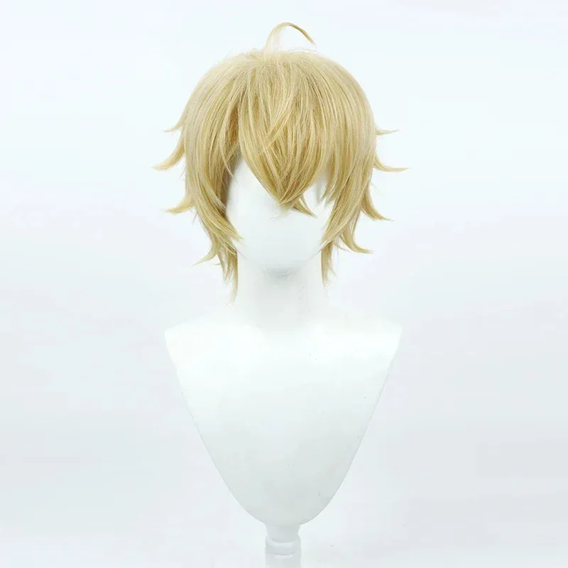 Game Arknights Tequila Cosplay Wig Short Yellow Heat Resistant Synthetic Hair Halloween Party Role Play Carnival + Free Wig Cap