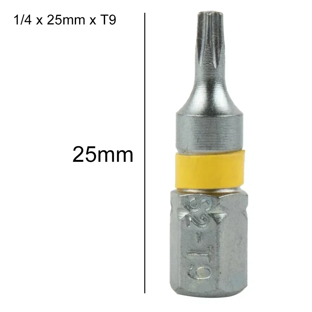 4Pcs 25mm T6-T40 Magnetic Torx Screwdriver Bits Set Electric Screwdriver Head T6,T8,T9, T10,T15,T20,T25,T27, T30,T35,T40