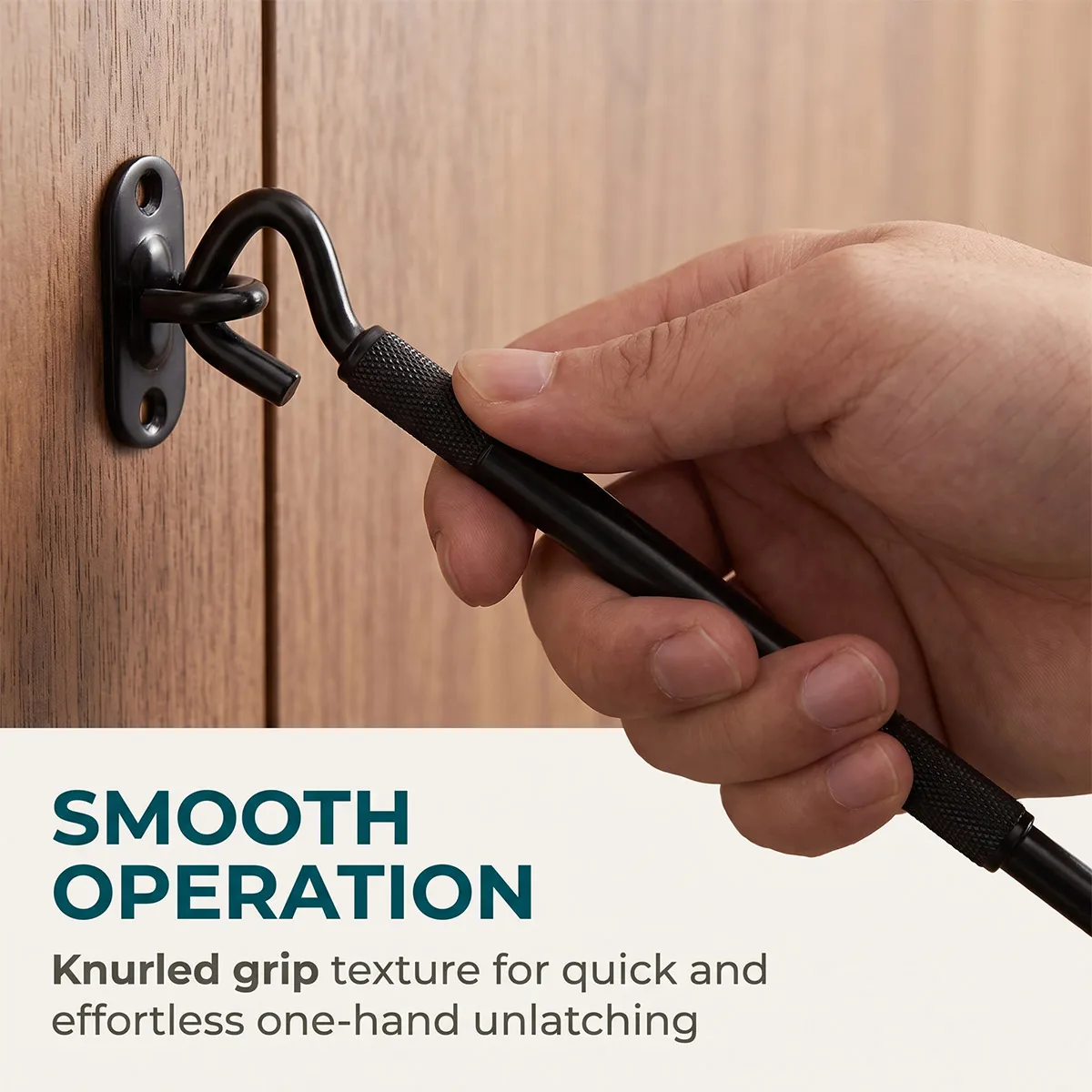 Stainless Steel Heavy Duty Hook and Eye Latch Lock with Screws, Barn Door Gate Window Privacy Lock, Black & Silver Available