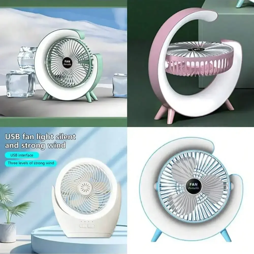 LED Fan Lamp Camping Fan Rechargeable Desktop Portable Wireless Ceiling Fan Light Multi scenario usage With Hooks Led Light