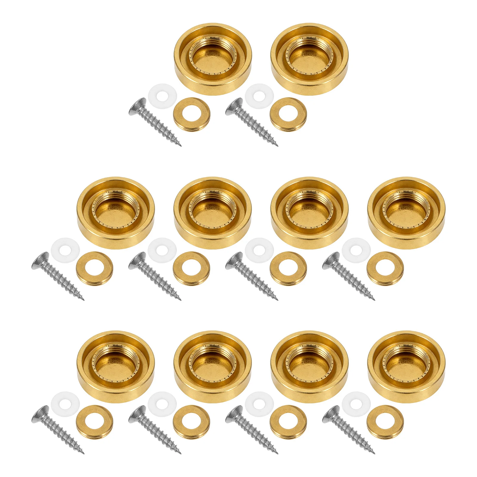 

10Set Mirror Screws with Caps Stainless Steel 16Mm Decorative Flush Mount Glass Furniture Fasteners for Wardrobe Cabinet Door