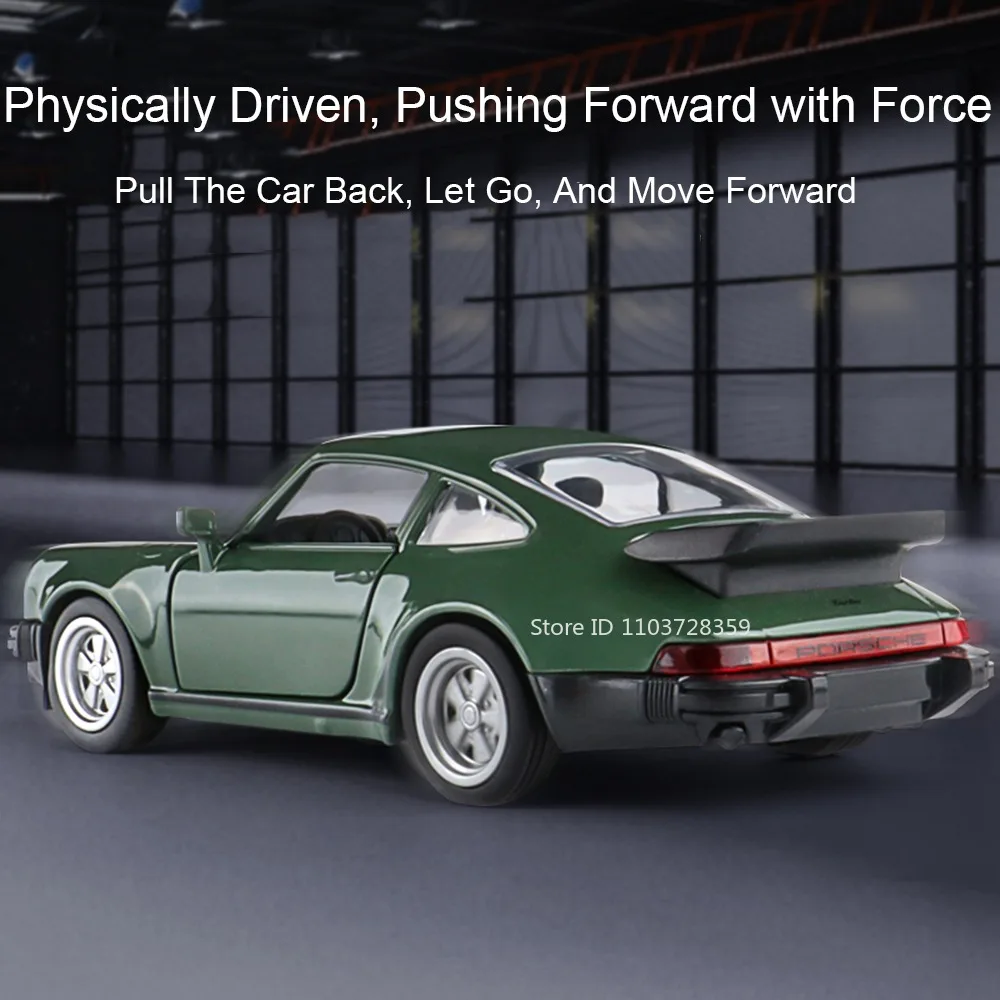 1:36 Porsche 911 Turbo 1978 Model Toy Cars Alloy Diecast AE86 Miniature Vehicles Doors Opened Pull Back Exquisite Interior Gifts
