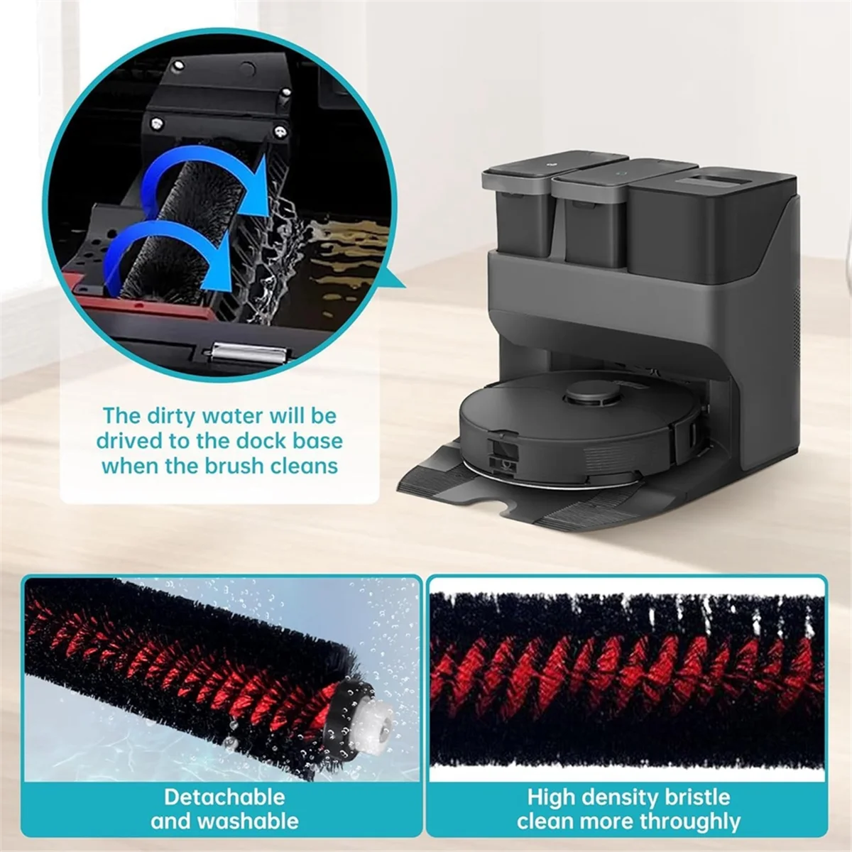 ชิ้นส่วนอะไหล่ตัวกรองน้ําและแปรงทําความสะอาดสําหรับ S7 Max Ultra Mop Car Wash Dock Station-A07G