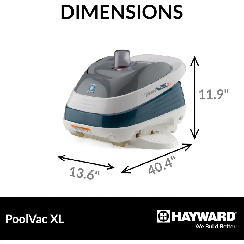 W32025ADC PoolVac XL Suction Pool Cleaner for In-Ground Gunite Pools up to 20 x 40 ft. with 40 ft. Hose (Automatic Pool Vacuum)