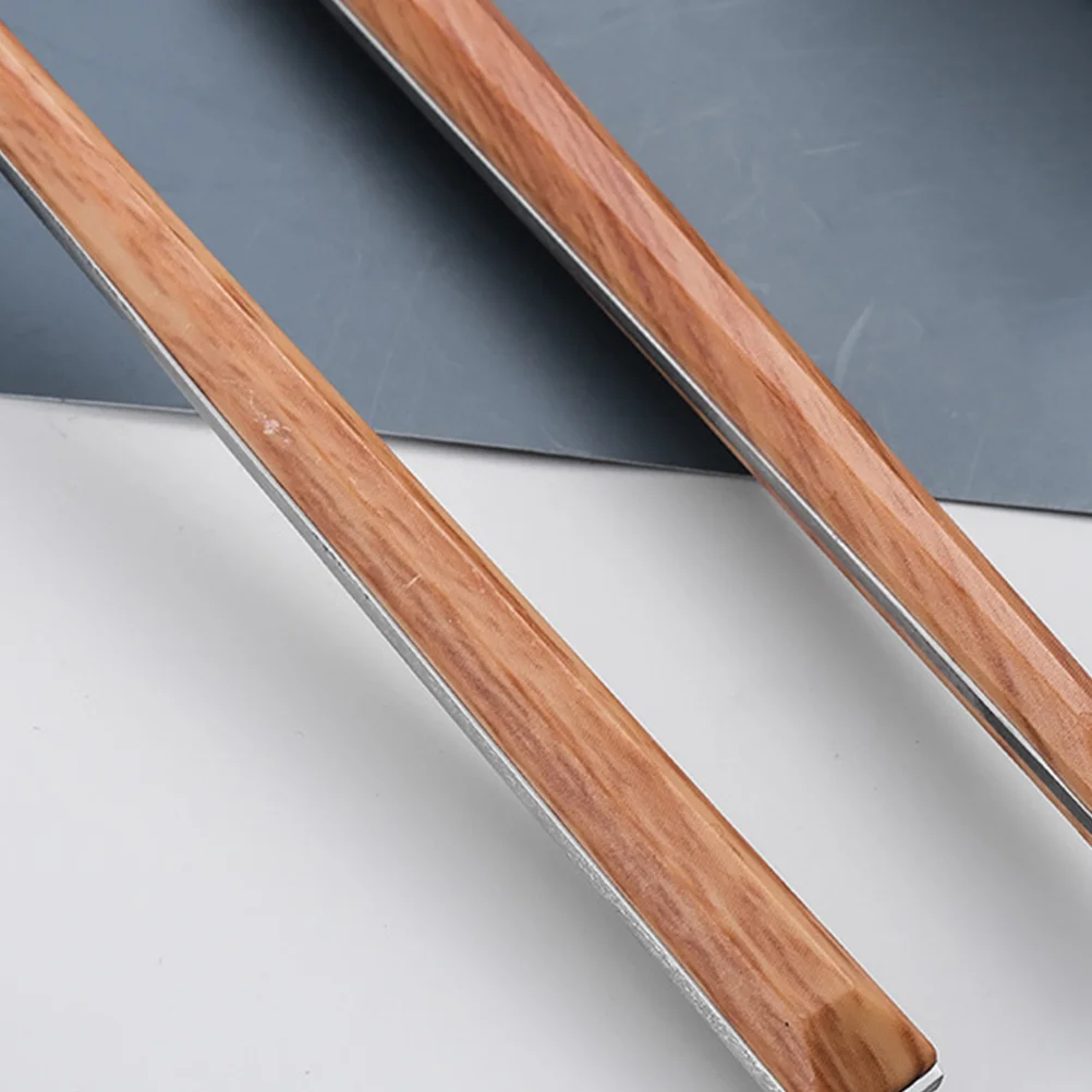 

4Pcs Imitation Wood Handle Stainless Steel Flatware Set Salad Fork Spoon Modern Design Long Lasting Shining Cutlery