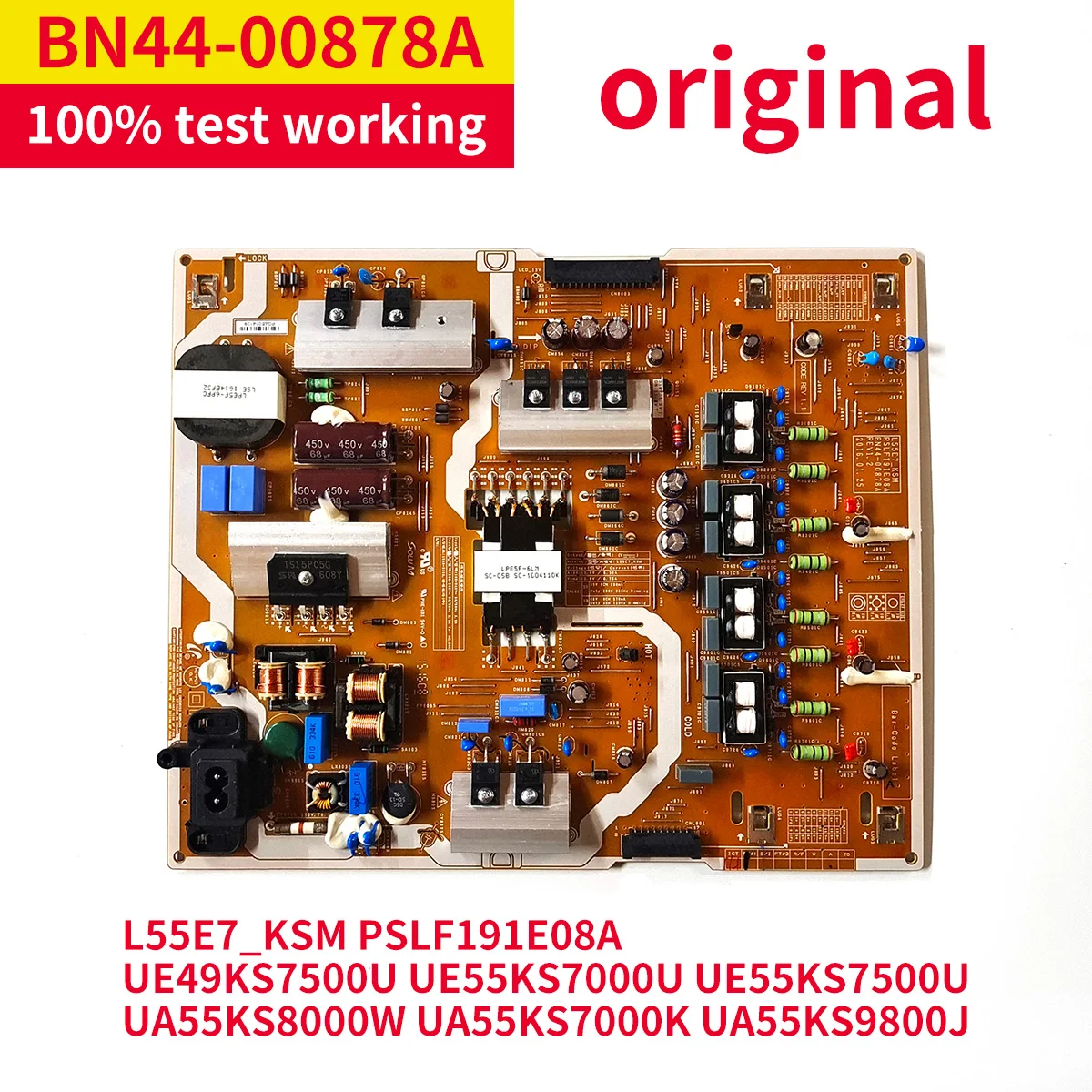 

Original Good Test Working Power Supply Board BN44-00878A L55E7_KSM PSLF191E08A for Samsung UE49KS7500U UE55KS7000U UE55KS7500U