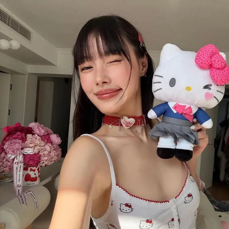 2 шт. пижамный комплект Sanrio, пижамный комплект Hello Kitty Pure Desire, домашняя одежда, шорты на слинге, летняя нагрудная подушка для милых девочек, домашняя одежда