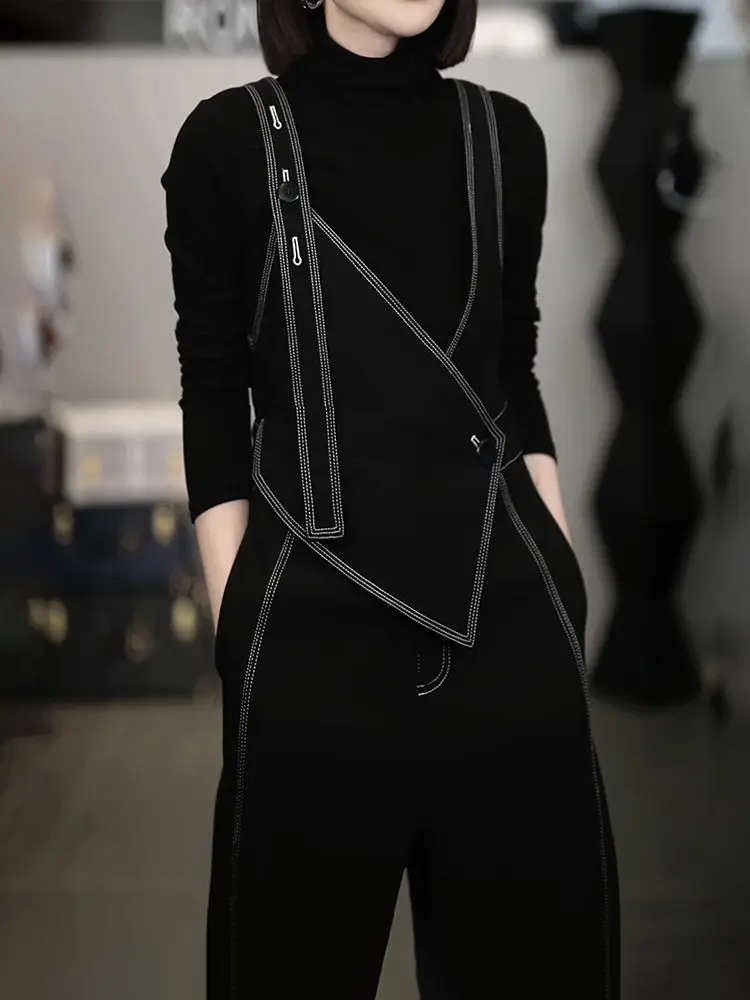 

Cool Ele Fce Lined Bib Overalls Women's Pure Color irt Pants Autumn Winter New Sle Faion Set Casual Sle