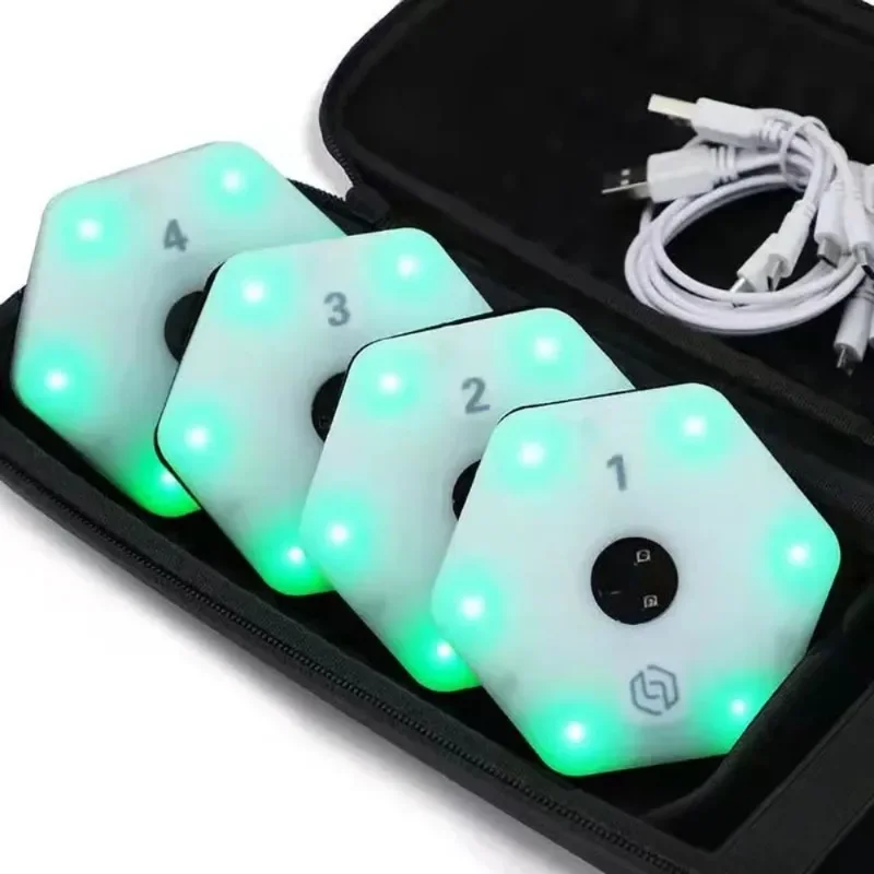 【Beliebt】 Reaktionstrainingslampe Geschwindigkeits-Agilitäts-Reaktionsausrüstung Basketball Fußball Sport Boxen Fitlight Blazepod Handball 4li