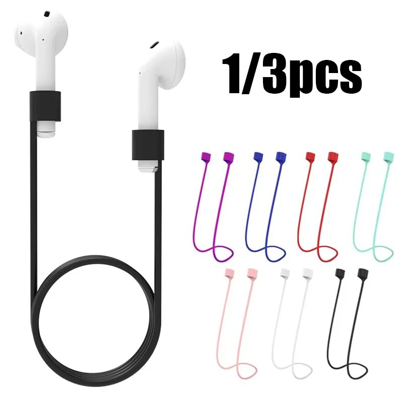 Correa de silicona magnética antipérdida para auriculares Bluetooth TWS, correa antipérdida para Airpods 1/2/3 Gen, cable para auriculares Lenovo, 1/3 Uds.