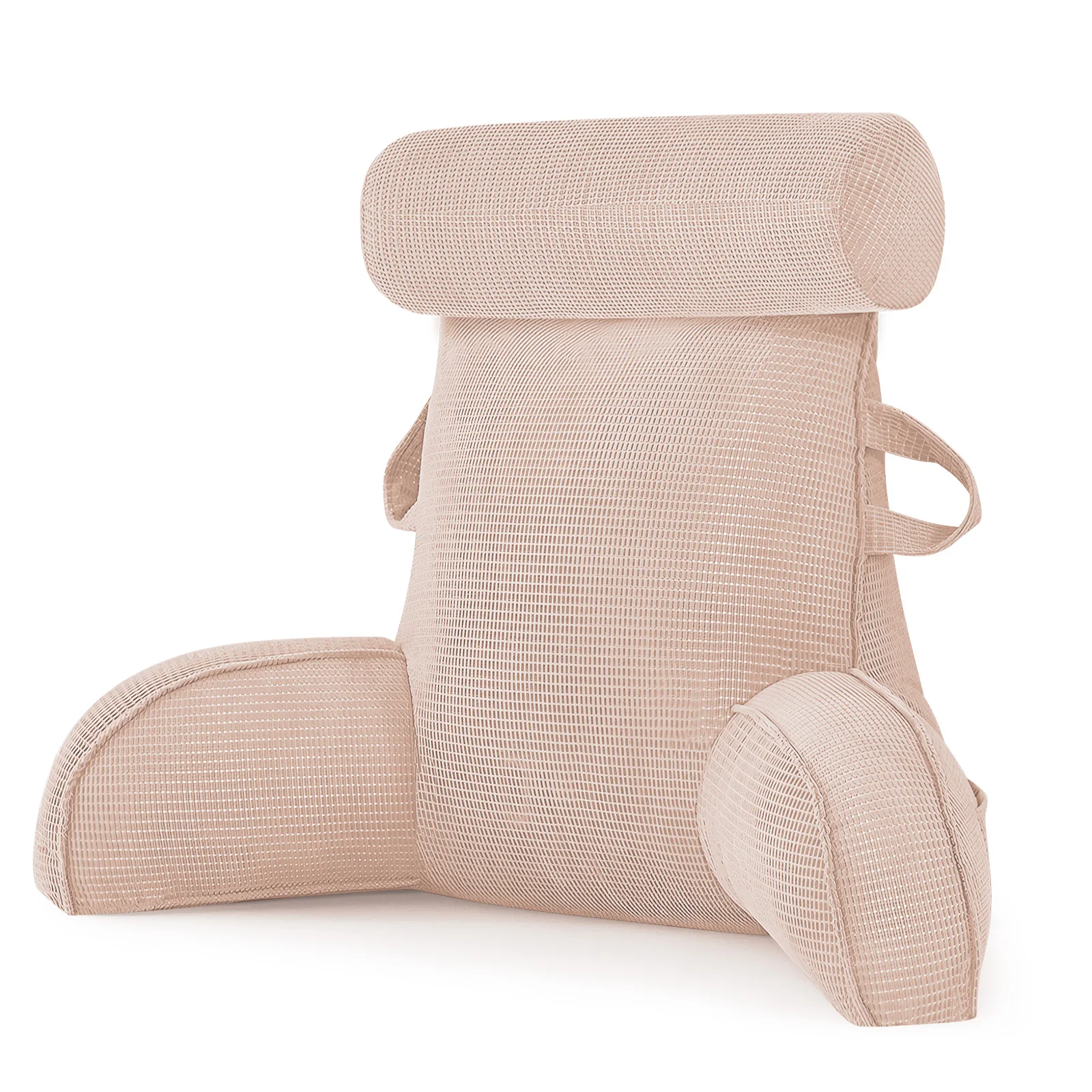 Lesekissen für Bett und Sofa mit abnehmbarem Bezug - Rückenkissen fürs Bett - Memory-Schaum-Lesekissen mit Armlehne, ideal zum Lesen, Fernsehen, Entspannen oder als Rückenstütze