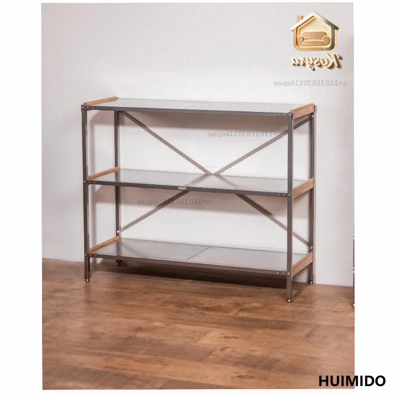 Shelves along the line, multi-layer metal simple load-bearing storage room for home use, minimalist home for commercial use