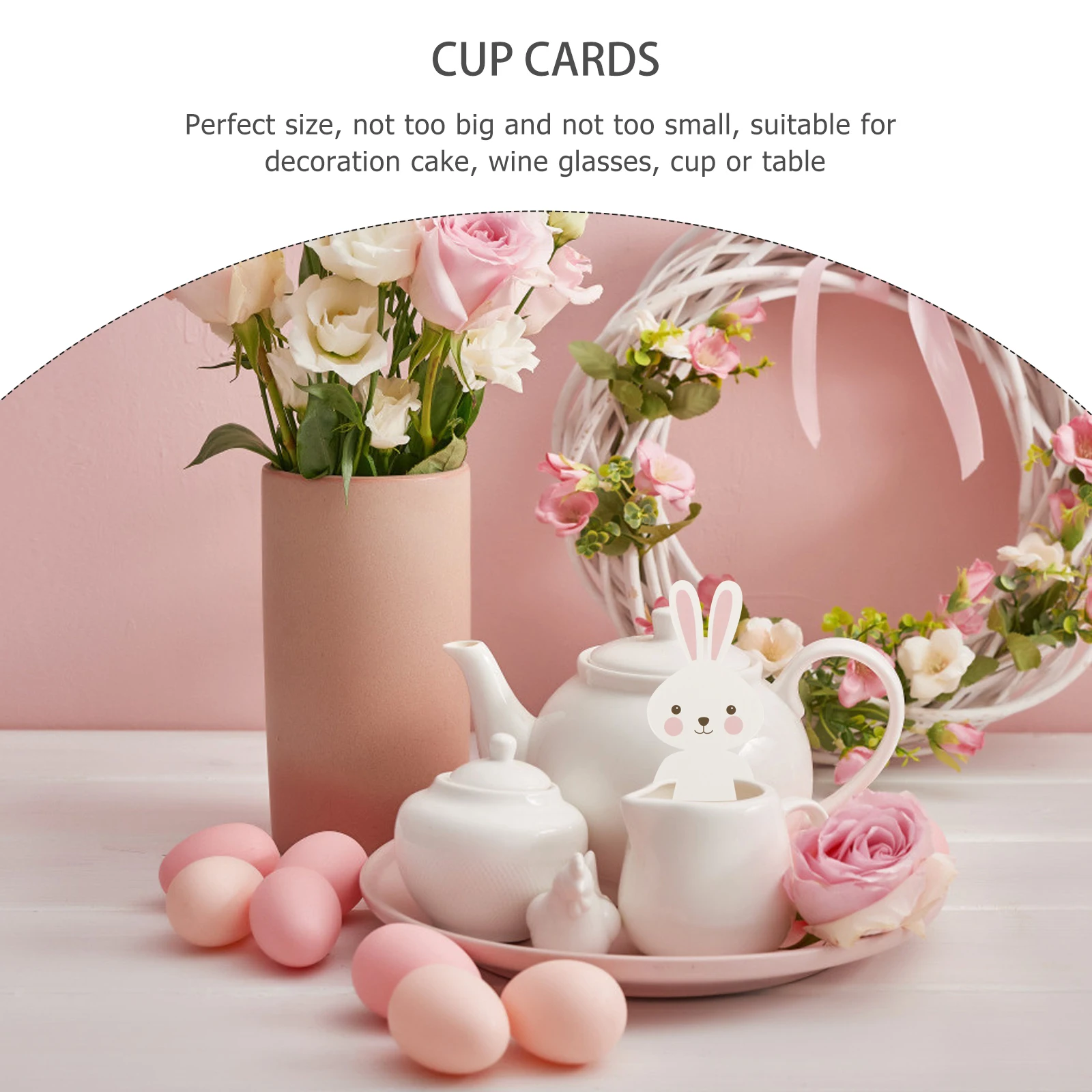

16 Pcs Rabbit Shaped Cards Adorable Easter Decorations Perfect Size Cake Topper Glasses Marker Cup Cards Party Supplies