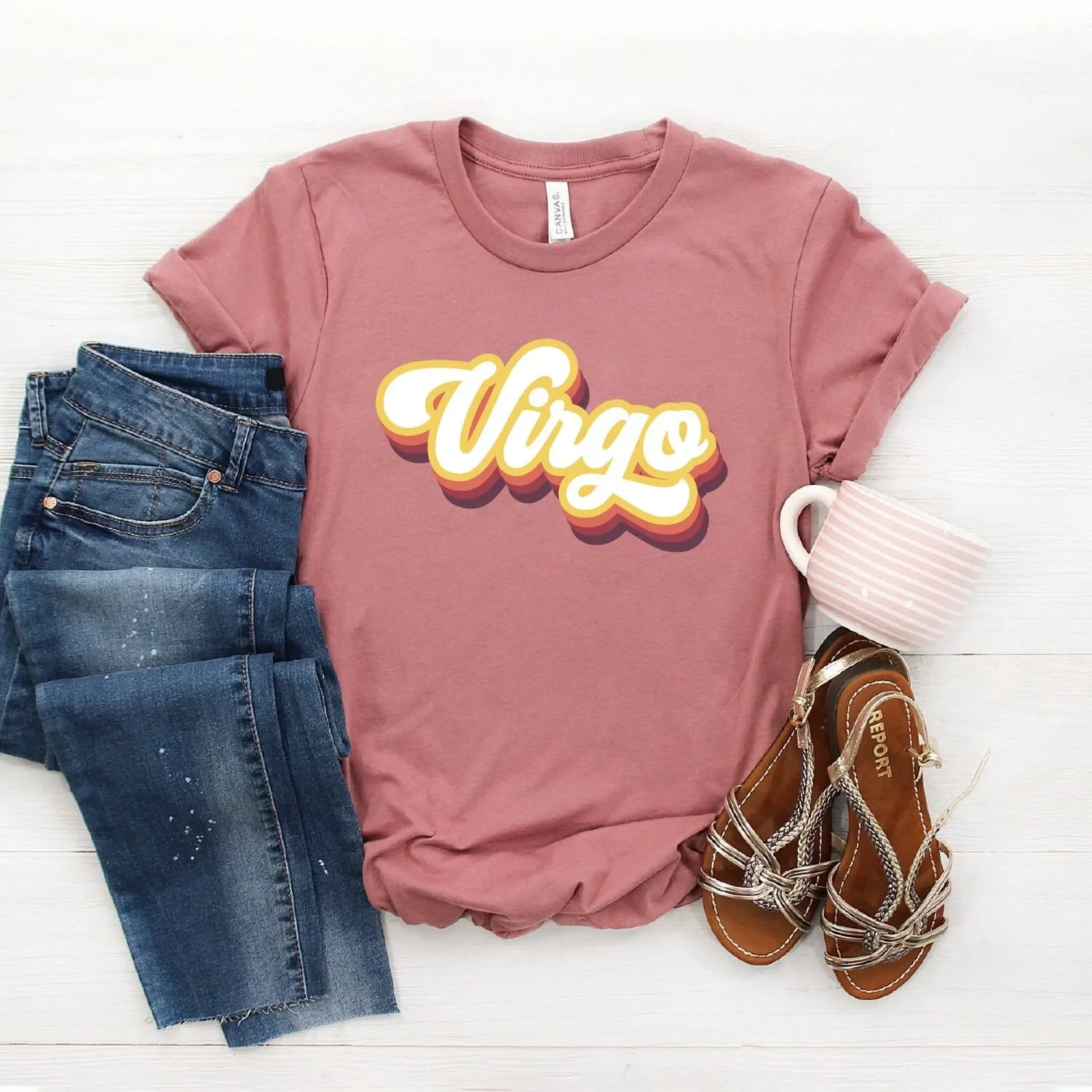 Virgo T Shirt Zodiac Retro Horoscope 70S Softstyle