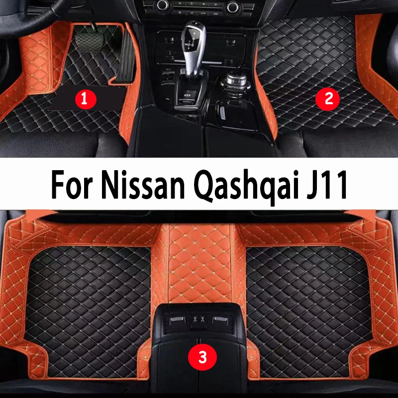 

Кожаные автомобильные коврики для Nissan Qashqai J11 2020 2019 2018 2017 2016 2015 2014 Ковры Коврики Накладки Детали интерьера Аксессуары