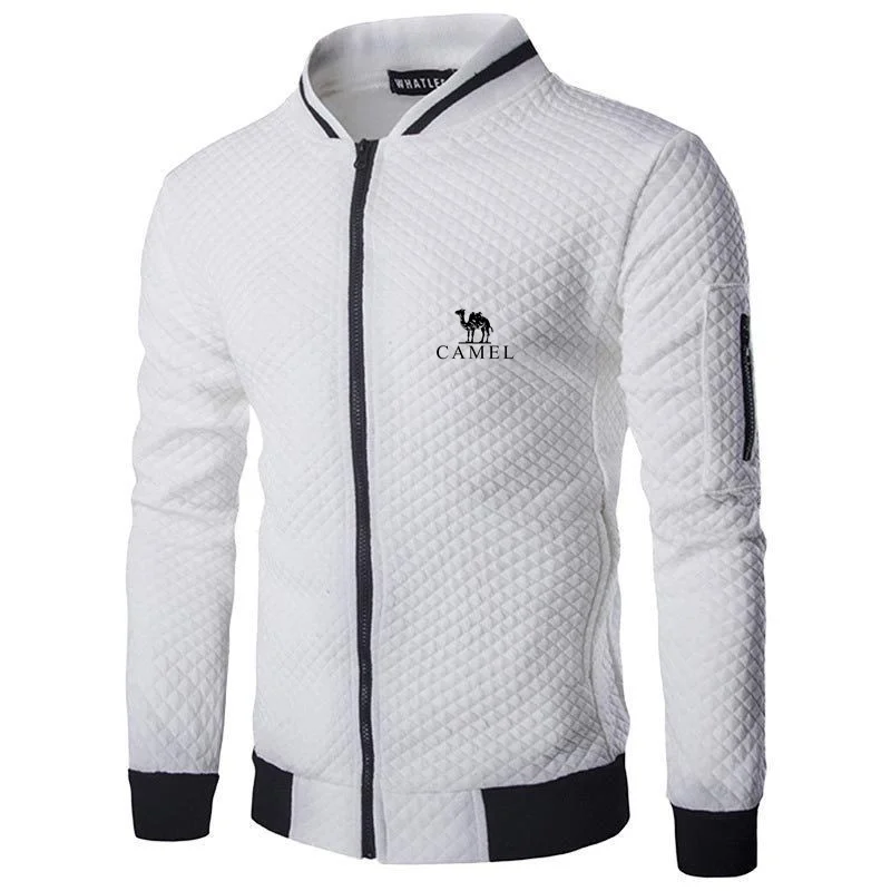 The new men's sweatshirt with zipper stand-up collar sweatshirt in European size ...