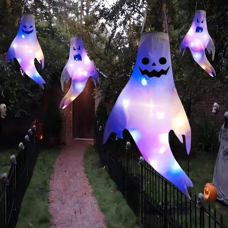 Halloween Decoration Ghostface Scream Props Led Lights Outdoor Luminous Toys Street Decors Lantern Novelty Glow Supplies Night