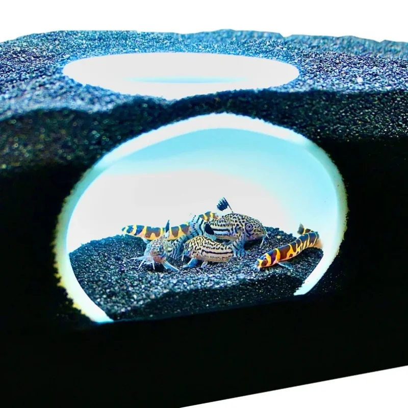 Fish tank, cave, dome, plastic aquarium decoration, hiding place/cellar tunnel for fish and shrimp to rest in water