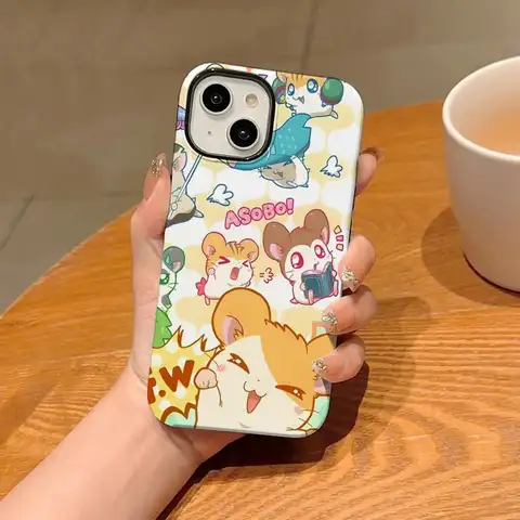 Hamtaro Hamster Phone Case For Iphone 16 Pro Max 15 13 14 12 11 14 Pro Max 15 Pro Max Fashion Two-in-one Cover