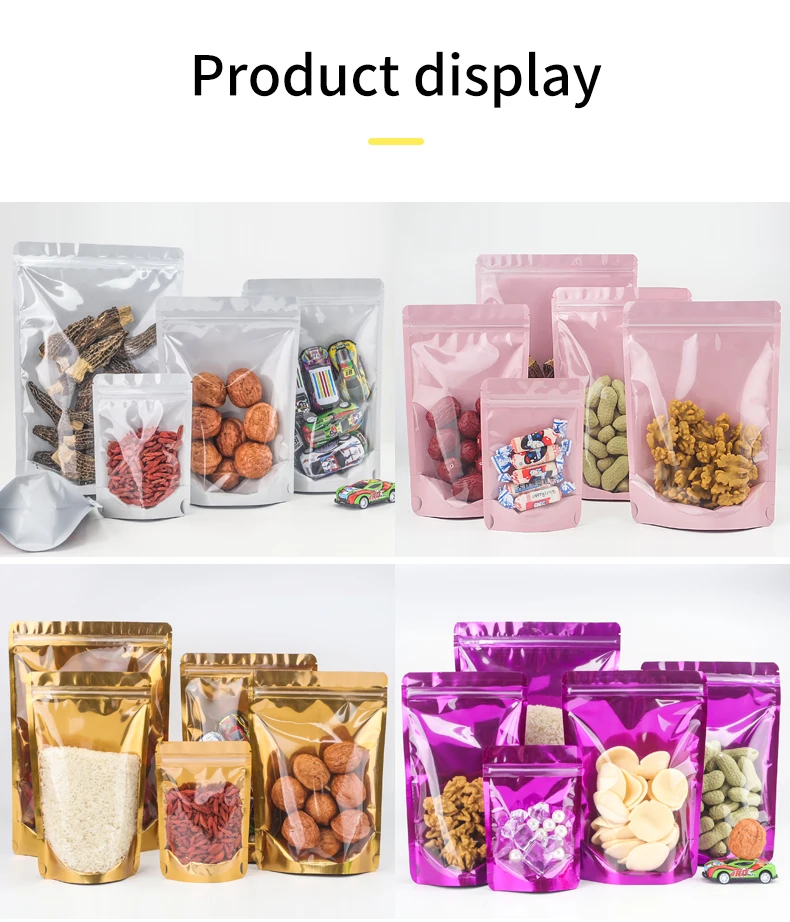 100 Stück transparente Standbeutel mit Seitenöffnung, feuchtigkeitsdichte Versiegelungsbeutel, Verpackungsbeutel für Haferkekse und Kleinunternehmen – Detail 10