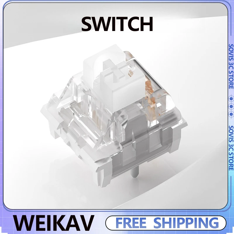 

WEIKAV White Jade Switch HIFI Magnetic Switch 45g 5pin POM Gaming Electromagnetic Customized Trigger Linear Switch Accessory