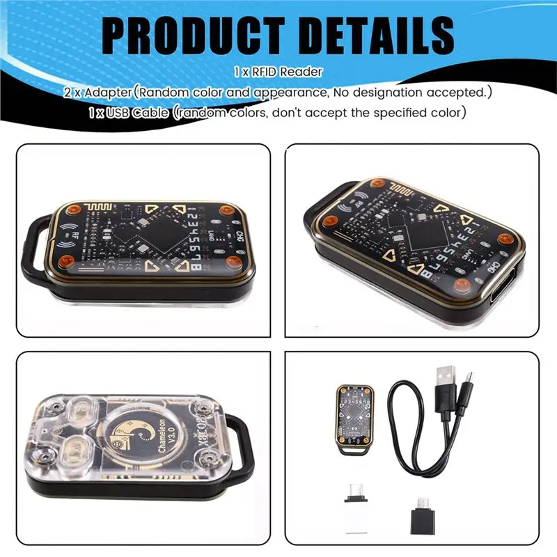 ABFN-Chameleon V3.0+ 5XUID Keychain RFID Smart Chip Emulator Reader 125Khz 13.56Mhz ID IC Smart Card Duplicator Tag Copyer